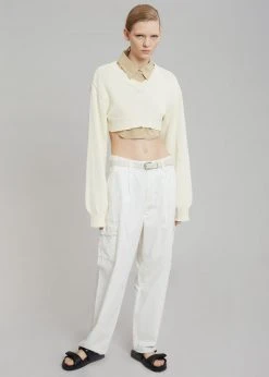 The Frankie Shop Titou Cropped Sweater - Cream