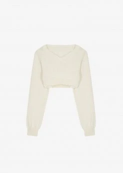The Frankie Shop Titou Cropped Sweater - Cream