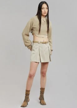 The Frankie Shop CLOTHING Titou Cropped Sweater - Taupe