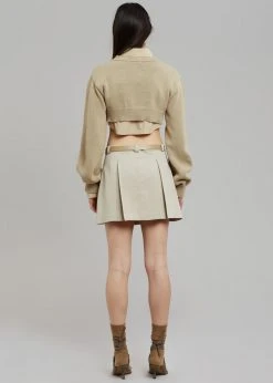 The Frankie Shop CLOTHING Titou Cropped Sweater - Taupe