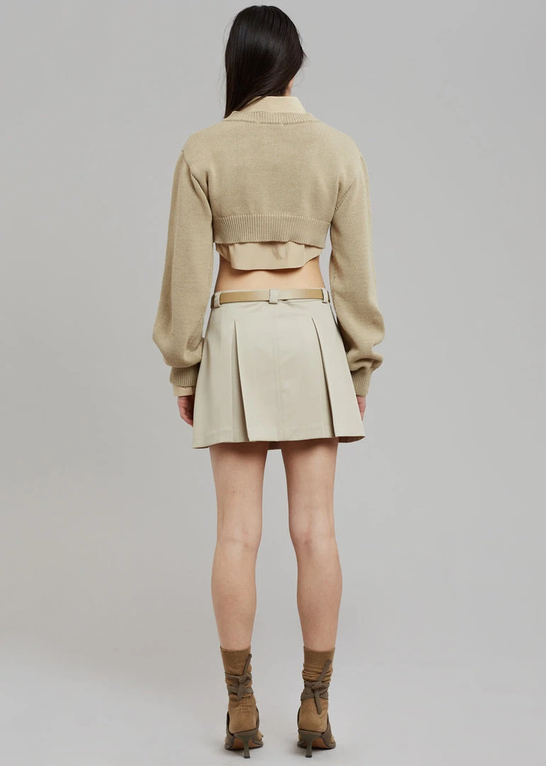 The Frankie Shop CLOTHING Titou Cropped Sweater - Taupe