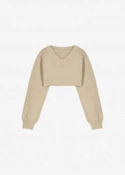 The Frankie Shop CLOTHING Titou Cropped Sweater - Taupe