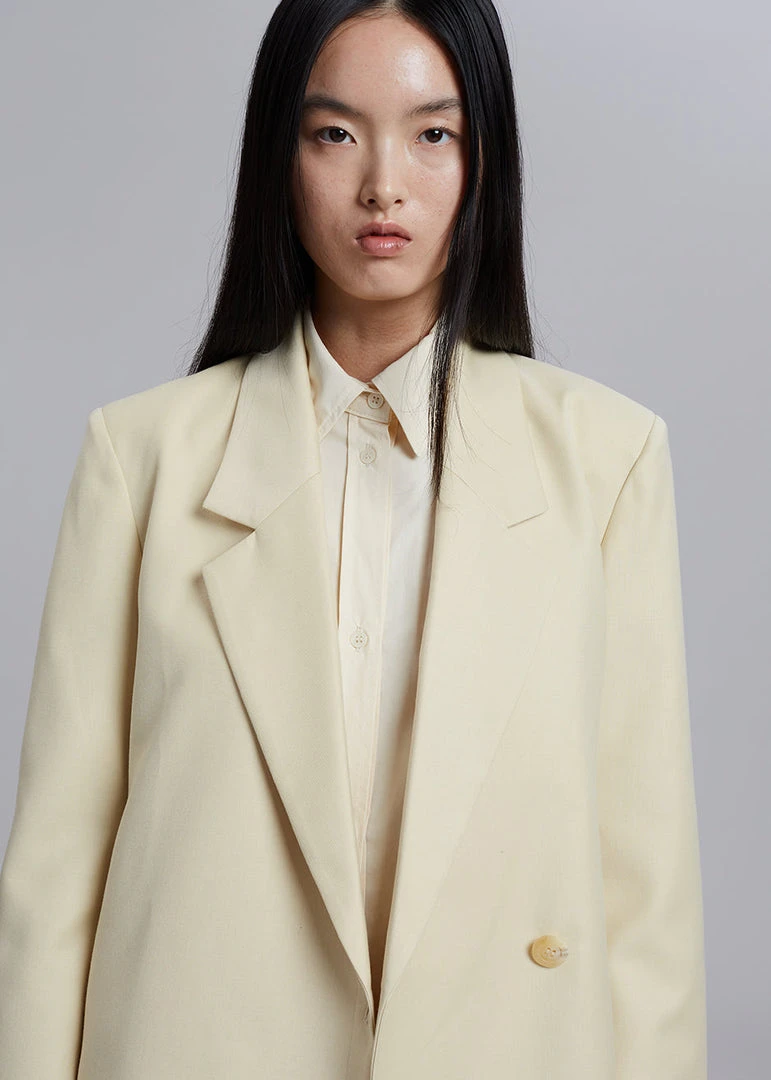 The Frankie Shop Tolko Blazer - Pale Yellow CLOTHING