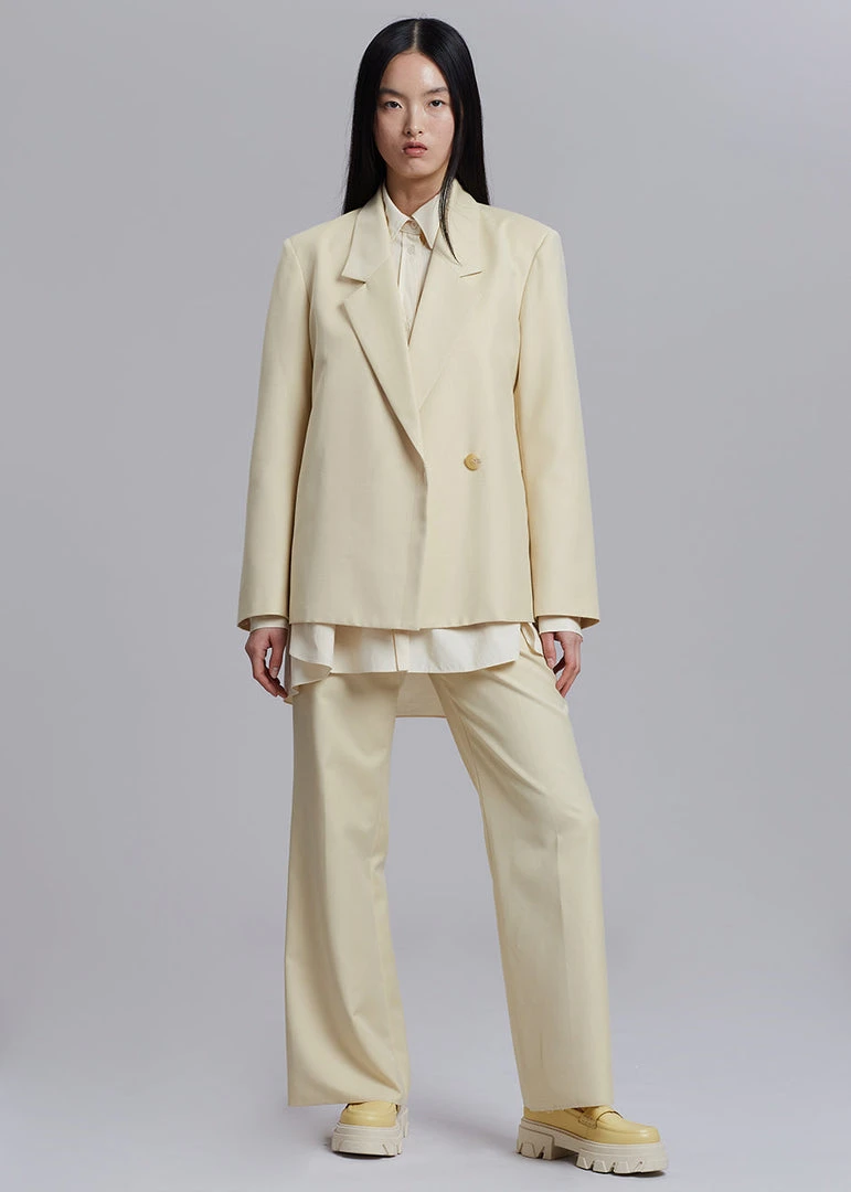 The Frankie Shop Tolko Blazer - Pale Yellow CLOTHING