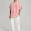 The Frankie Shop Tom Baseball Shirt - Red Stripe Men