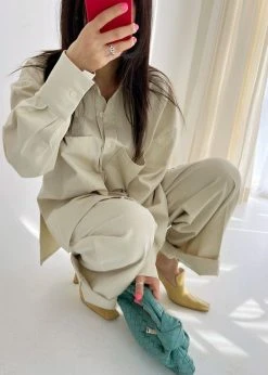 The Frankie Shop CLOTHING Tomo Pleated Pants - Beige