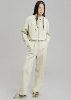 The Frankie Shop CLOTHING Tomo Pleated Pants - Beige