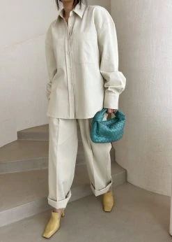 The Frankie Shop Tomo Pocket Shirt - Beige CLOTHING