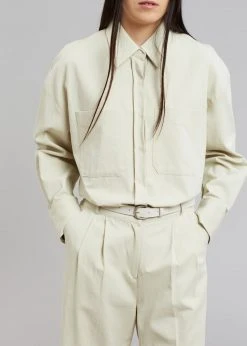 The Frankie Shop Tomo Pocket Shirt - Beige CLOTHING