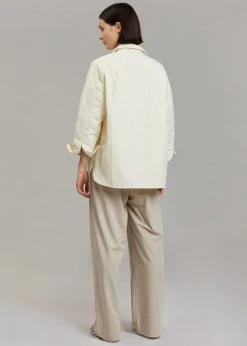 The Frankie Shop Tove Padded Shirt - Cream CLOTHING