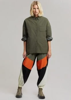 The Frankie Shop Tove Padded Shirt - Khaki CLOTHING