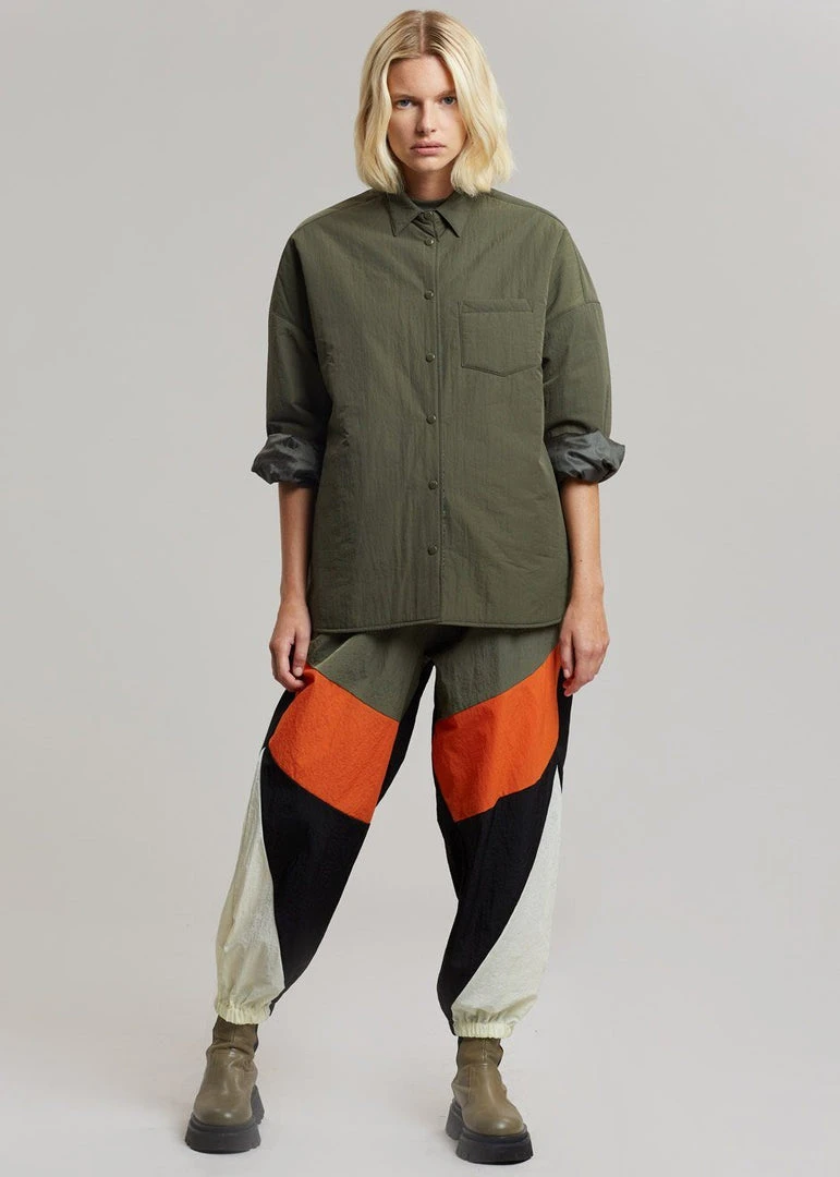 The Frankie Shop Tove Padded Shirt - Khaki CLOTHING