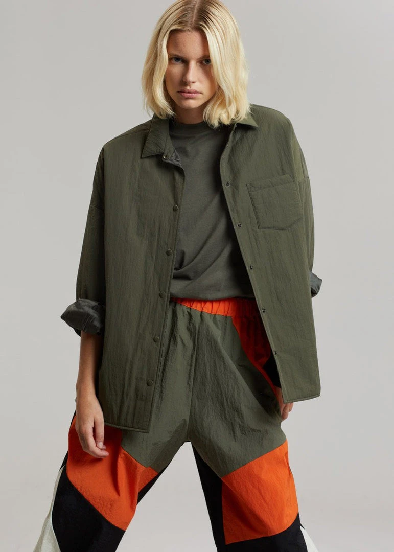 The Frankie Shop Tove Padded Shirt - Khaki CLOTHING