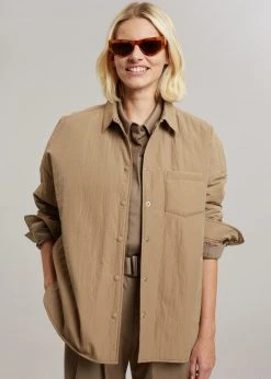 The Frankie Shop Tove Padded Shirt - Natural CLOTHING