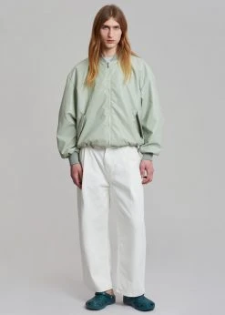 The Frankie Shop Tyler Faux Leather Bomber - Sage CLOTHING