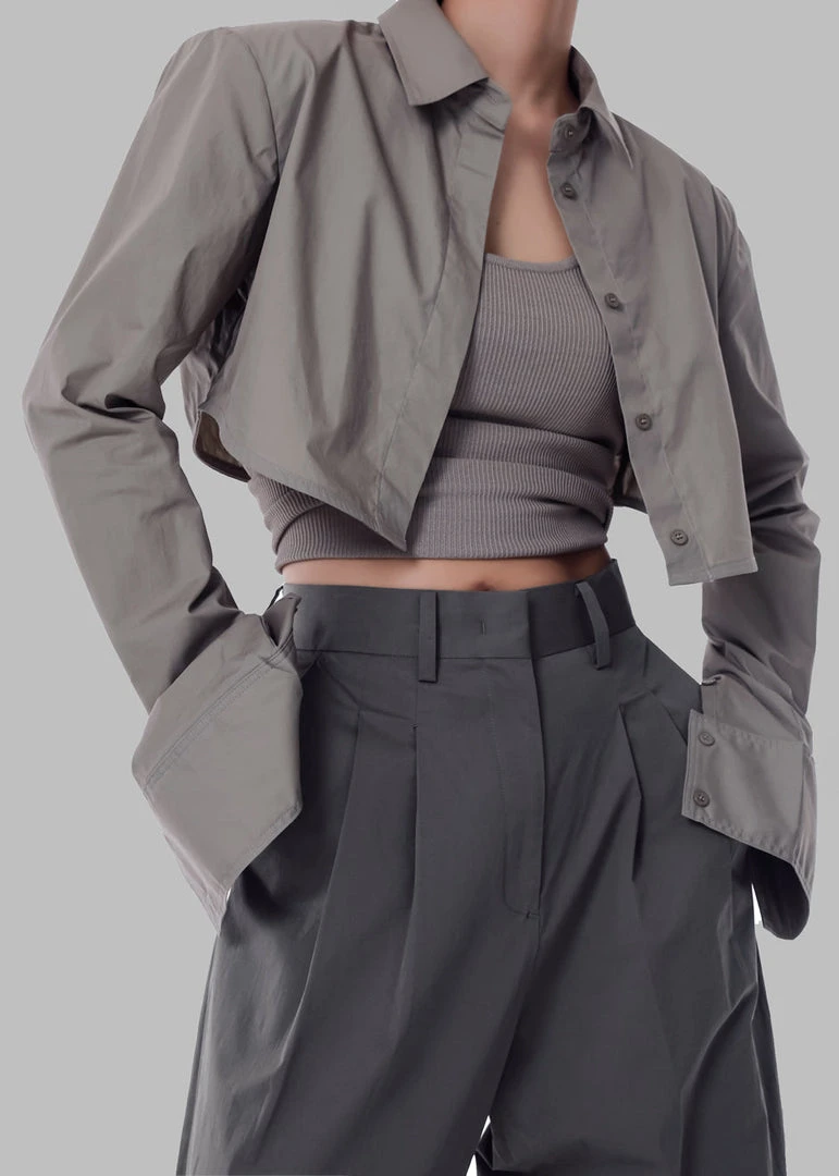 The Frankie Shop Uma Cropped Shirt - Grey
