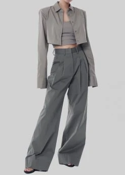 The Frankie Shop Uma Cropped Shirt - Grey