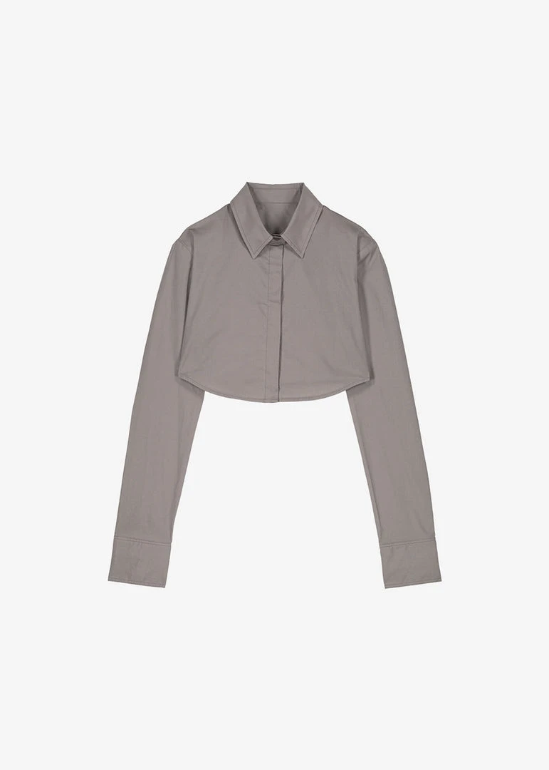 The Frankie Shop Uma Cropped Shirt - Grey