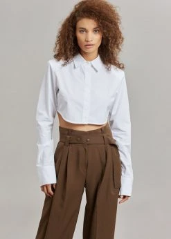 The Frankie Shop Uma Cropped Shirt - White CLOTHING