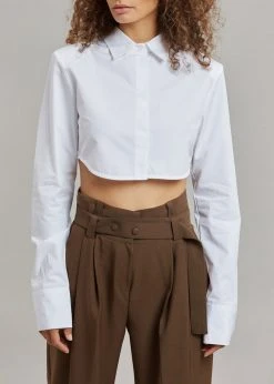 The Frankie Shop Uma Cropped Shirt - White CLOTHING