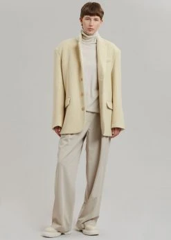 The Frankie Shop CLOTHING Vena Wool Blazer - Custard