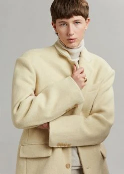 The Frankie Shop CLOTHING Vena Wool Blazer - Custard