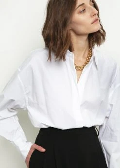 The Frankie Shop Lakely Oversized Button Down Shirt - White CLOTHING