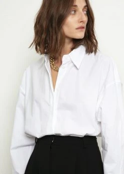 The Frankie Shop Lakely Oversized Button Down Shirt - White CLOTHING