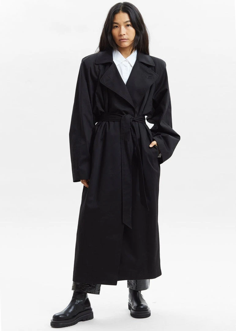 Paper Moon Marisol Box Shoulder Trench - Black CLOTHING