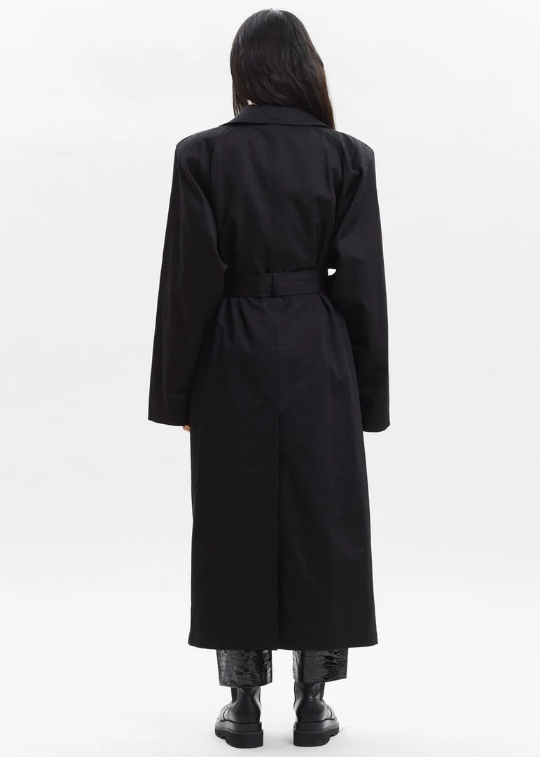 Paper Moon Marisol Box Shoulder Trench - Black CLOTHING