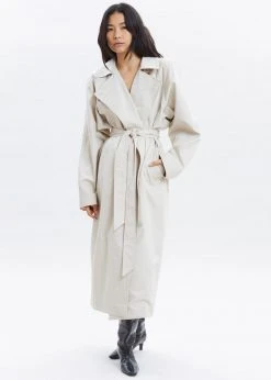 Paper Moon Marisol Box Shoulder Trench - Bone CLOTHING
