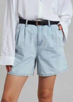 The Frankie Shop Yve Denim Shorts - Worn Wash