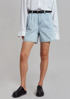 The Frankie Shop Yve Denim Shorts - Worn Wash