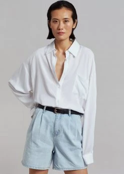 The Frankie Shop Yve Denim Shorts - Worn Wash