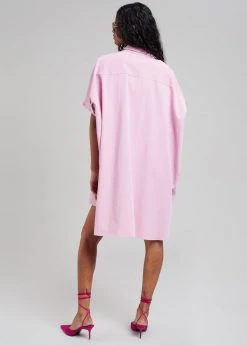 The Frankie Shop Yvonne Boxy Shirt Dress - Pink CLOTHING
