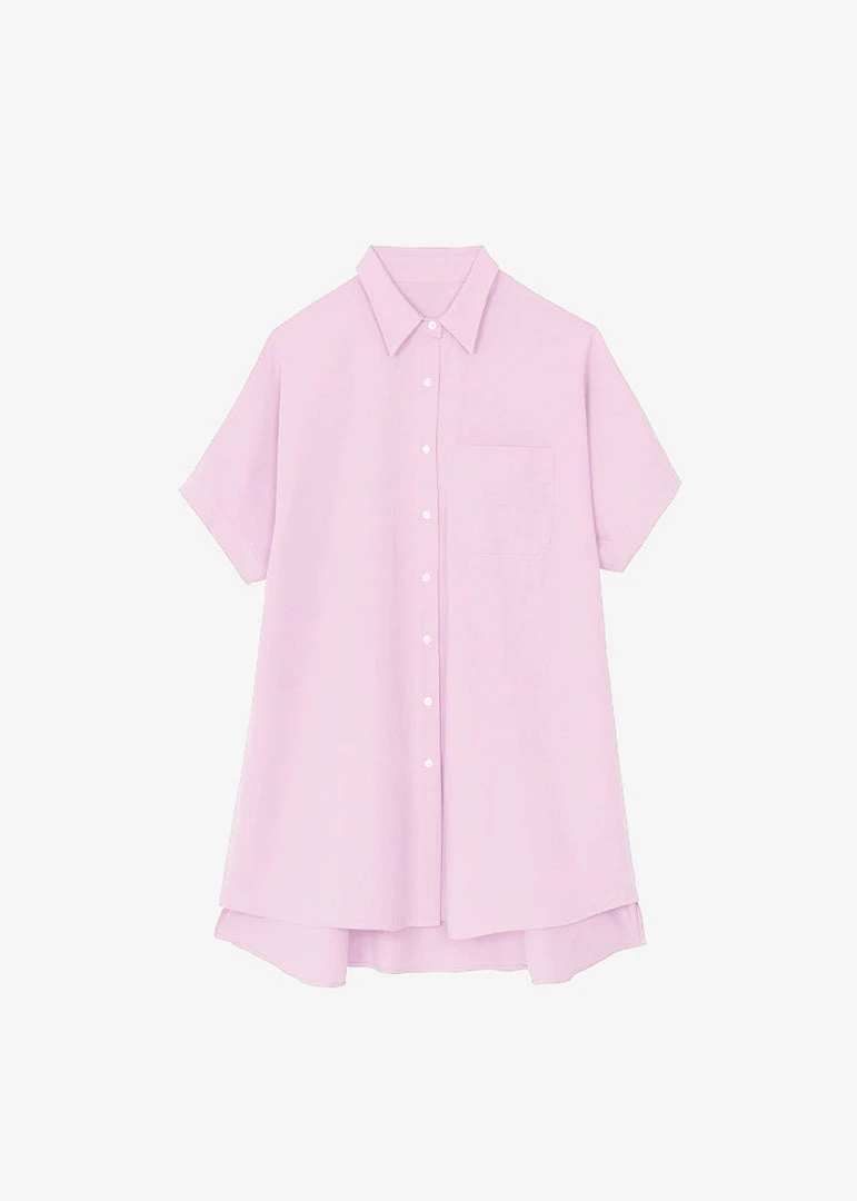 The Frankie Shop Yvonne Boxy Shirt Dress - Pink CLOTHING