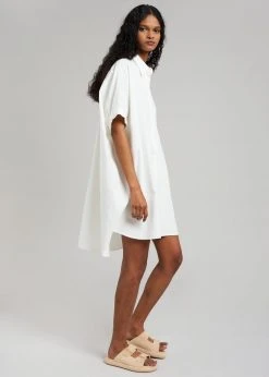 The Frankie Shop Yvonne Boxy Shirt Dress - White