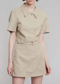 Blossom Zoey Cropped Shirt Jacket - Beige Vacation Edit